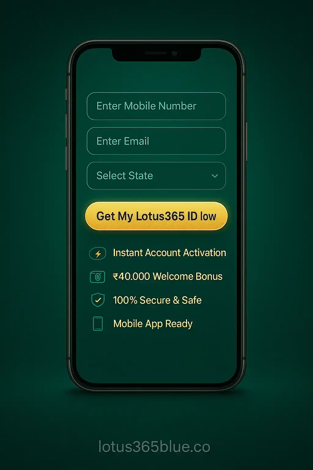 Lotus365 Quick Registration